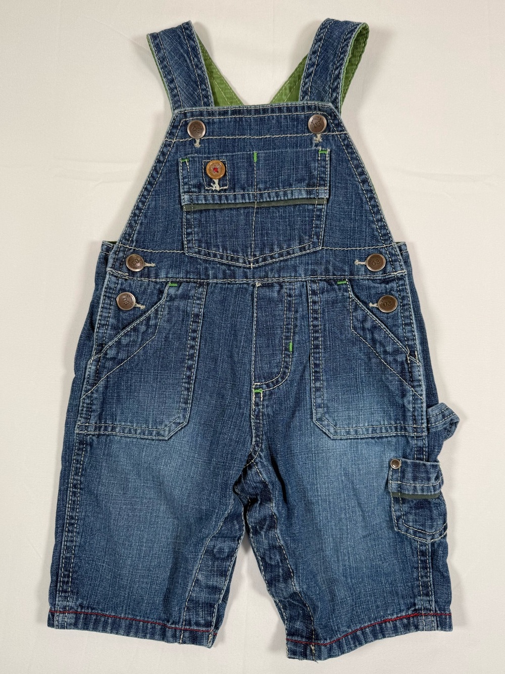 VINTAGE OSHKOSH Boys Denim Overalls 6M Y2K Carpenter Utility 2006 Retro Workwear